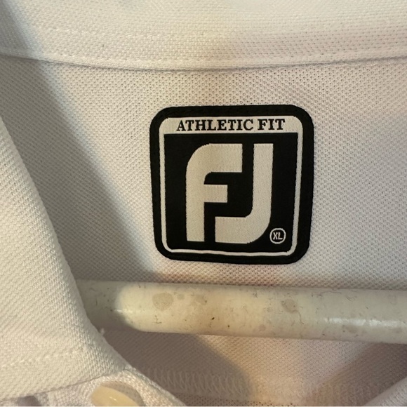 FootJoy Red & White Polo Shirt Short Sleeves Crowborough Beacon Golf Club Sz XL - Picture 9 of 12